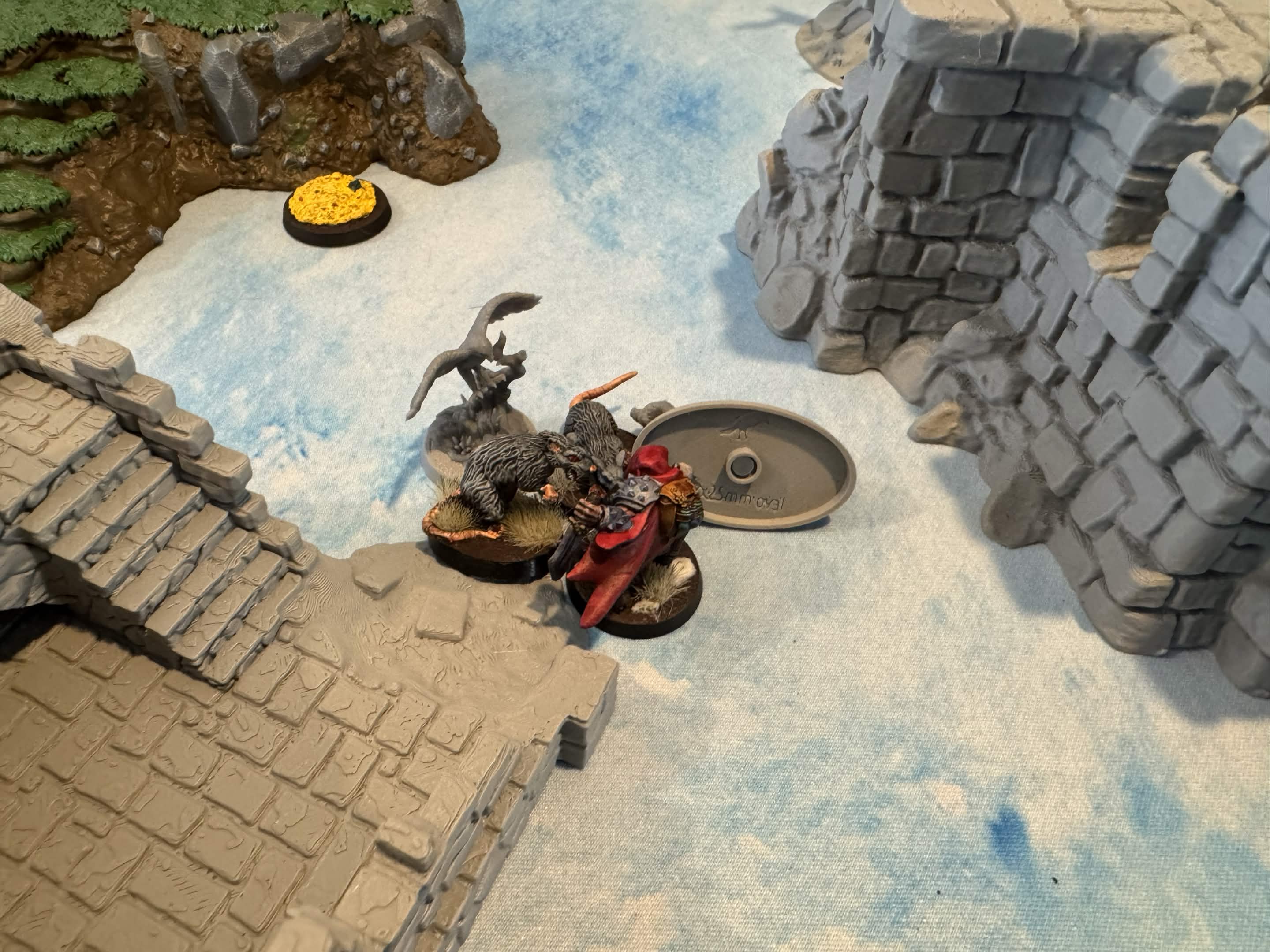 A ranger and companions face a monster encounter in Rangers of Shadow Deep.
